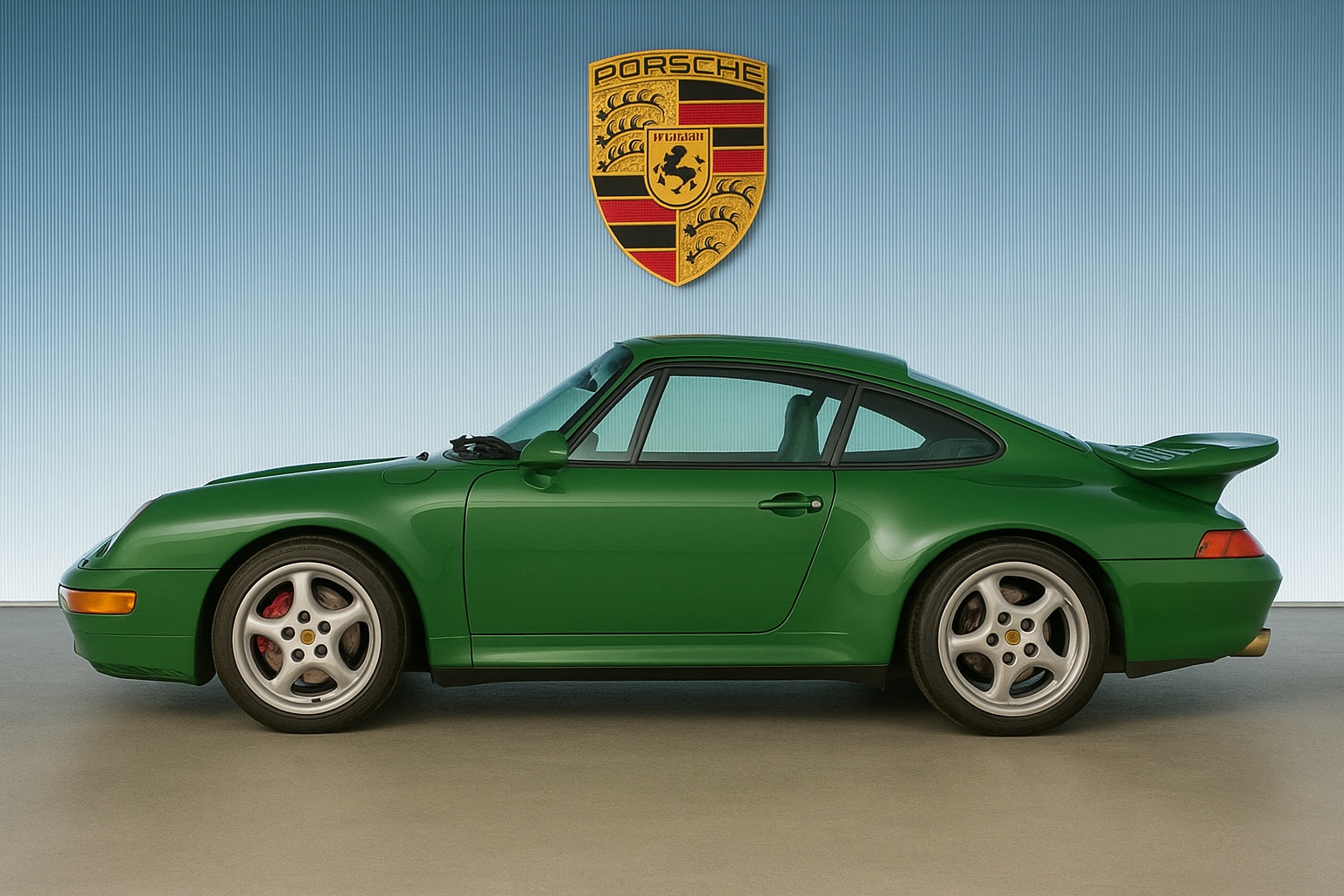 Vista lateral Porsche 993 4S Verde