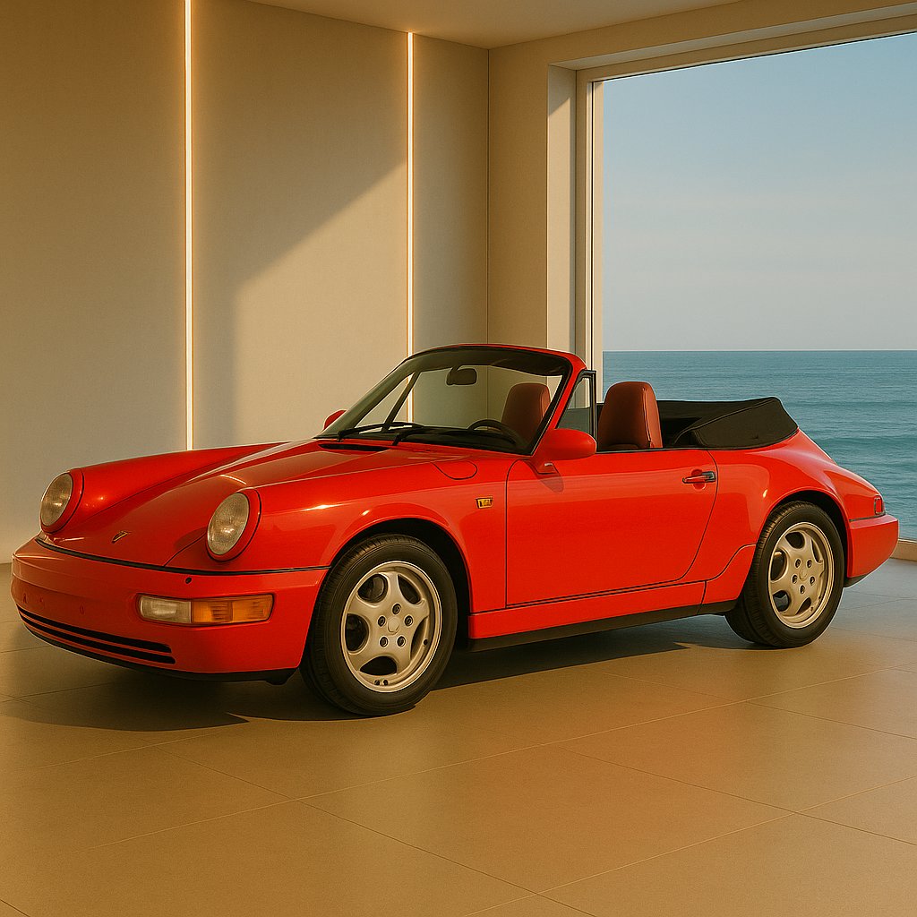 Vista lateral Porsche 911 964 Cabrio